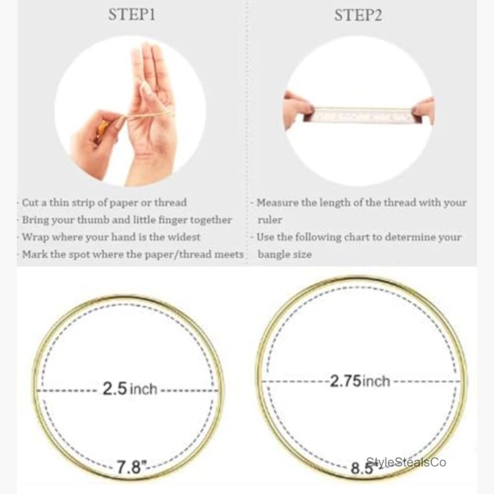 Stainless Steel Stackable Bangle Bracelet Set Of … - image 6